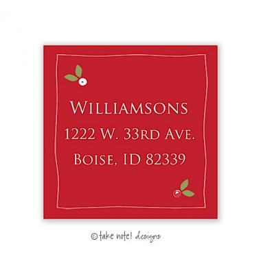 Christmas Return Address Labels, Holly Red, Take Note Designs